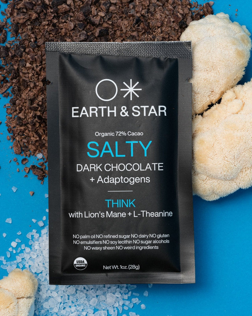 Earth & Star-Salty Dark Chocolate + Functional Mushroom Extracts-