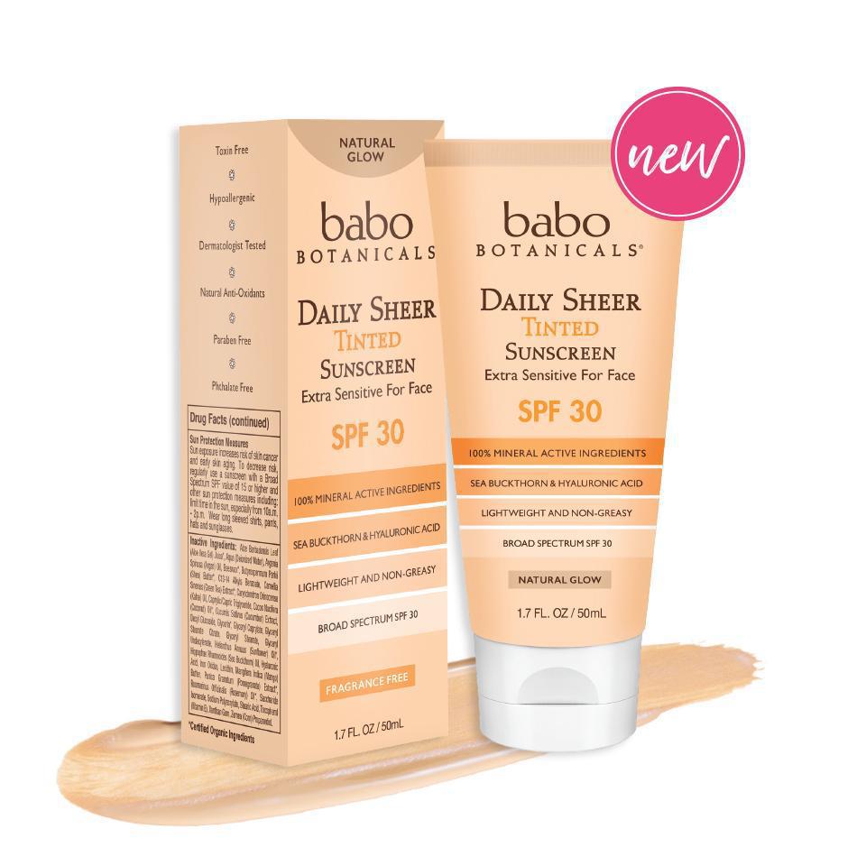 Babo Botanicals-Daily Sheer Tinted Facial Mineral Sunscreen SPF 30-Sun Care-Tinted-SPF-NEW-smear-The Detox Market | 